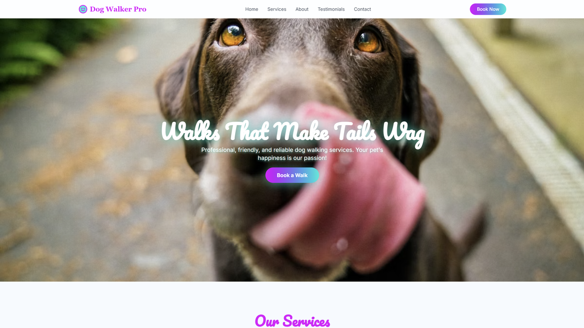 Urban Dog Walker template preview